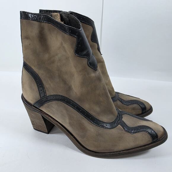 Free People Woman’s Western Camel Sand Genuine Leather Ankle Boots US 8.5 39 - Picture 10 of 12